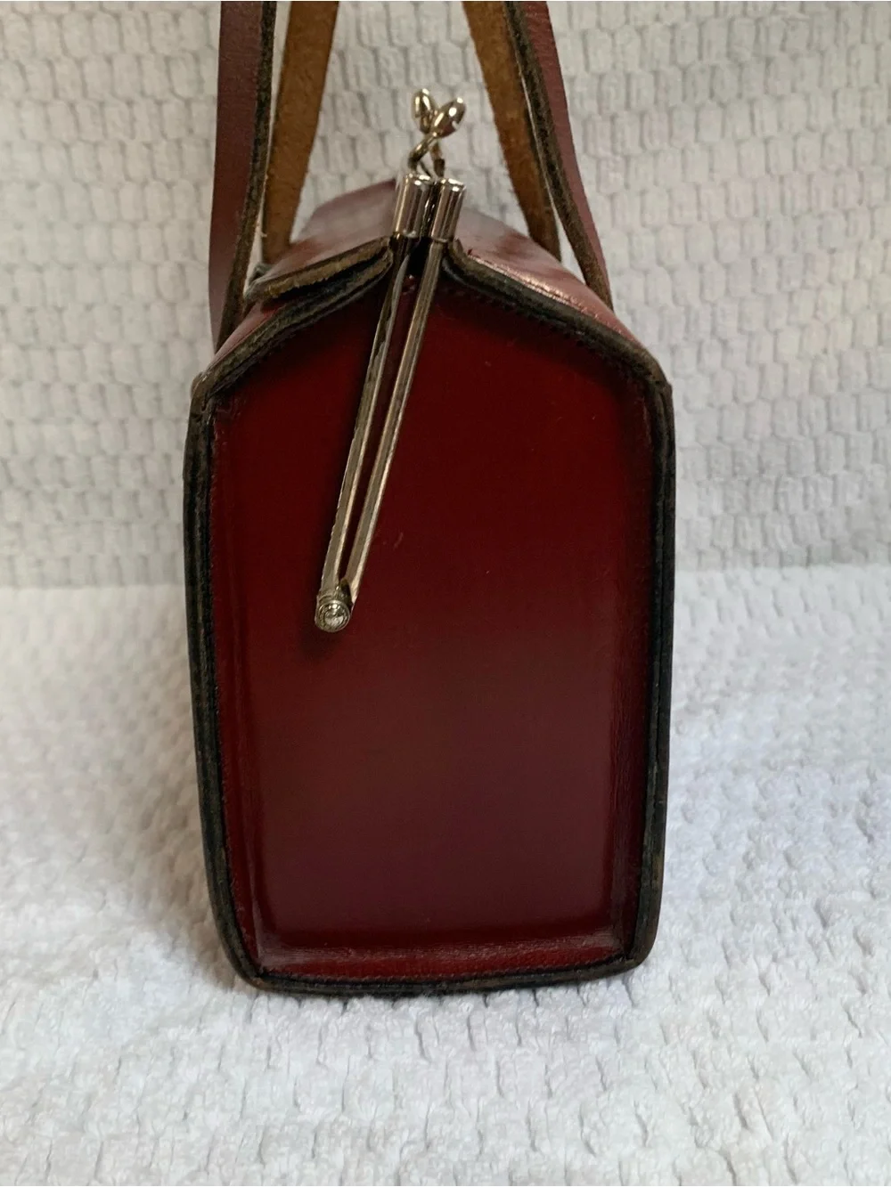 Vintage handmade leather Etienne Aigner small satchel purse bag